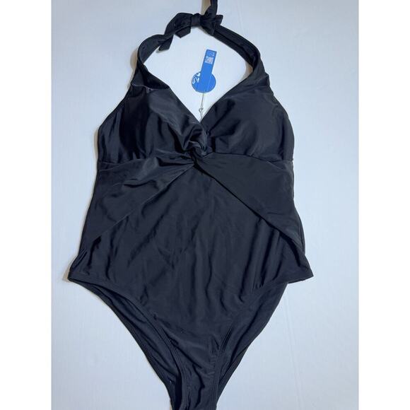 CUPSHE Swimsuit Women's One Piece V Neck Twist Front Adjustable Straps Size 1X - Picture 2 of 4